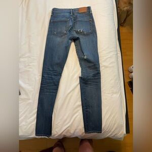 Madewell distressed skinny dark jeans. Size 25 Tall.